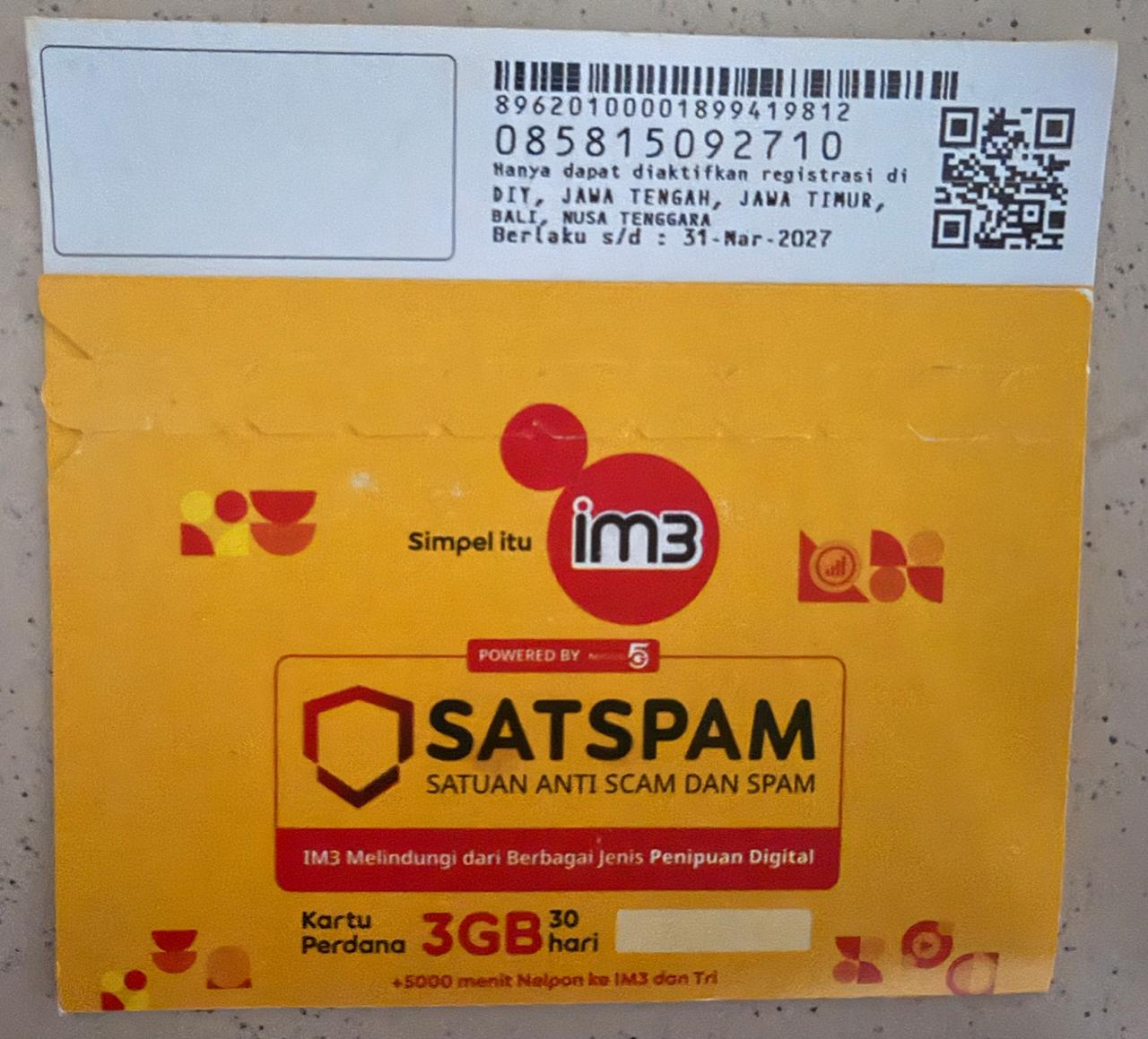 SP IM3 3GB 30D ORI SEGEL